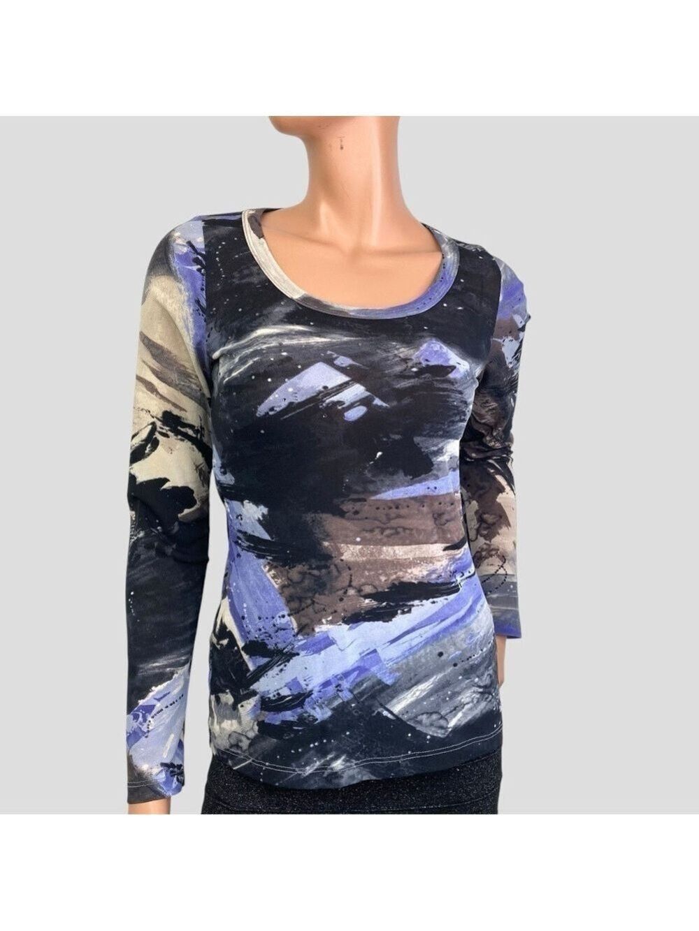 Karen Kane Mesh Top S Fairy Grunge Splatter & Brush Stroke Sparkle CyberGoth - Picture 4 of 15